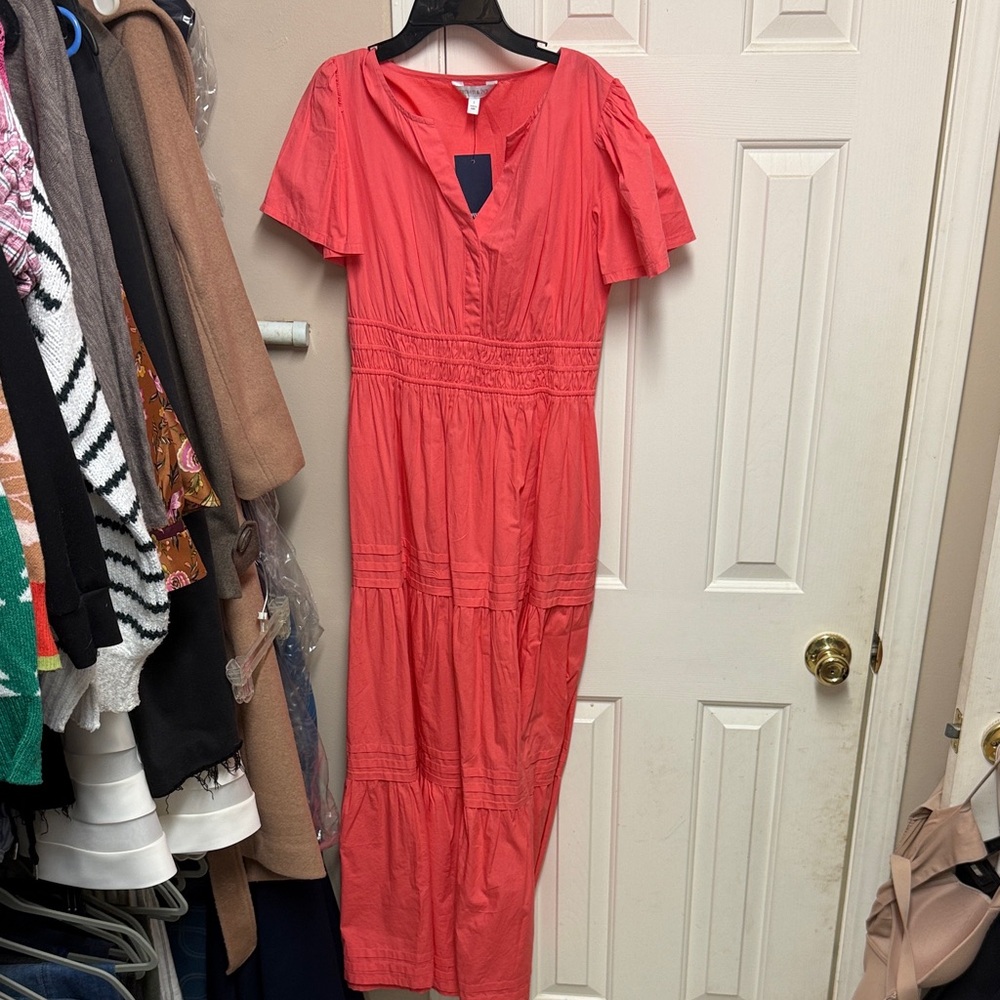 Crown & Ivy Coral Midi Dress